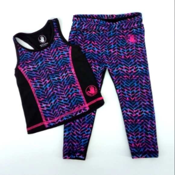 Body Glove 18 Months Workout Spandex Gymnastics Set Black Purple 2 Piece - Picture 1 of 14